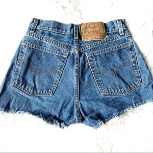 Levi’s High Rise Cut Off Denim Shorts - 4